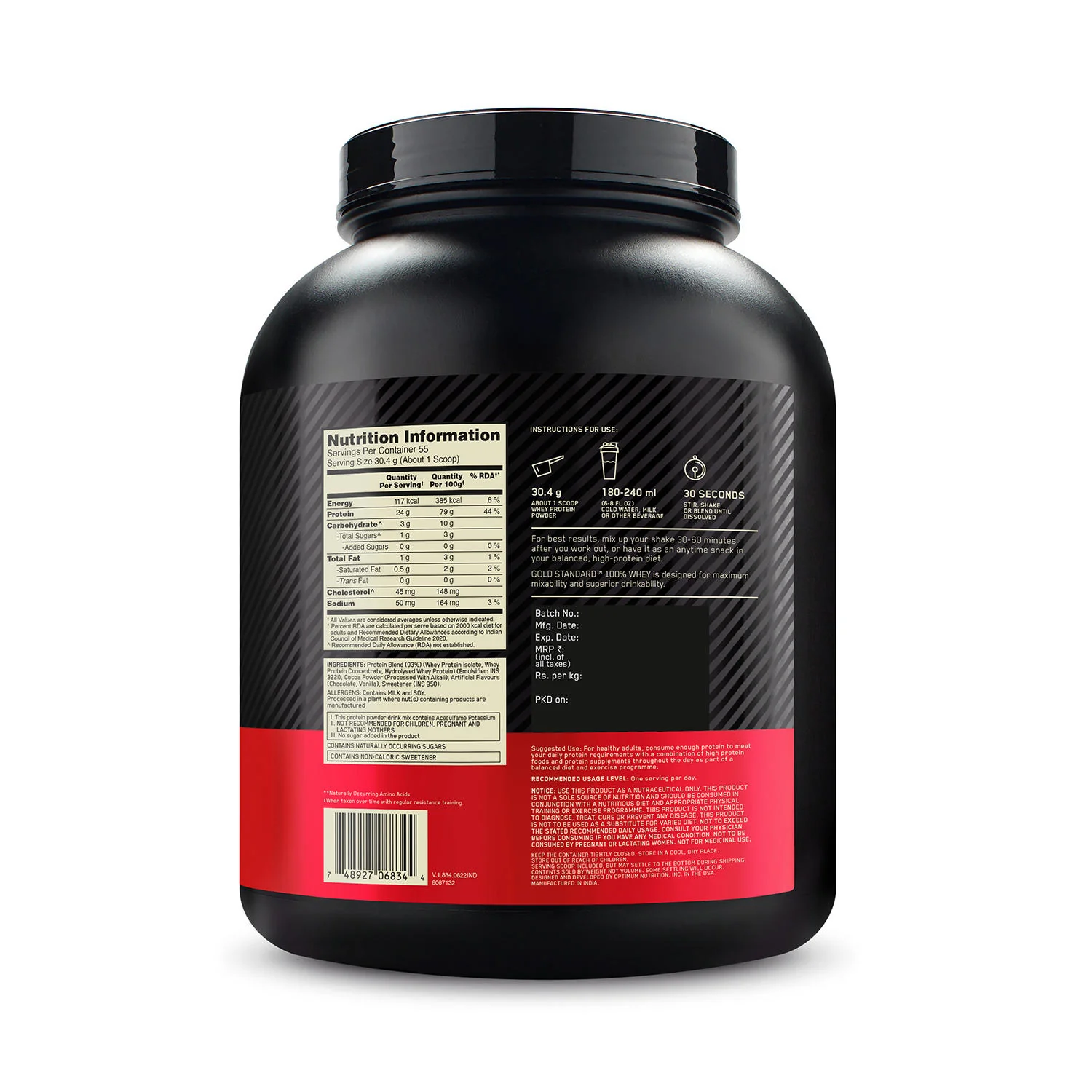 Gold Standard 100% Whey Protein Powder  Double Rich Chocolate 1.7 kg + Pre Workout Green Apple - Image 12
