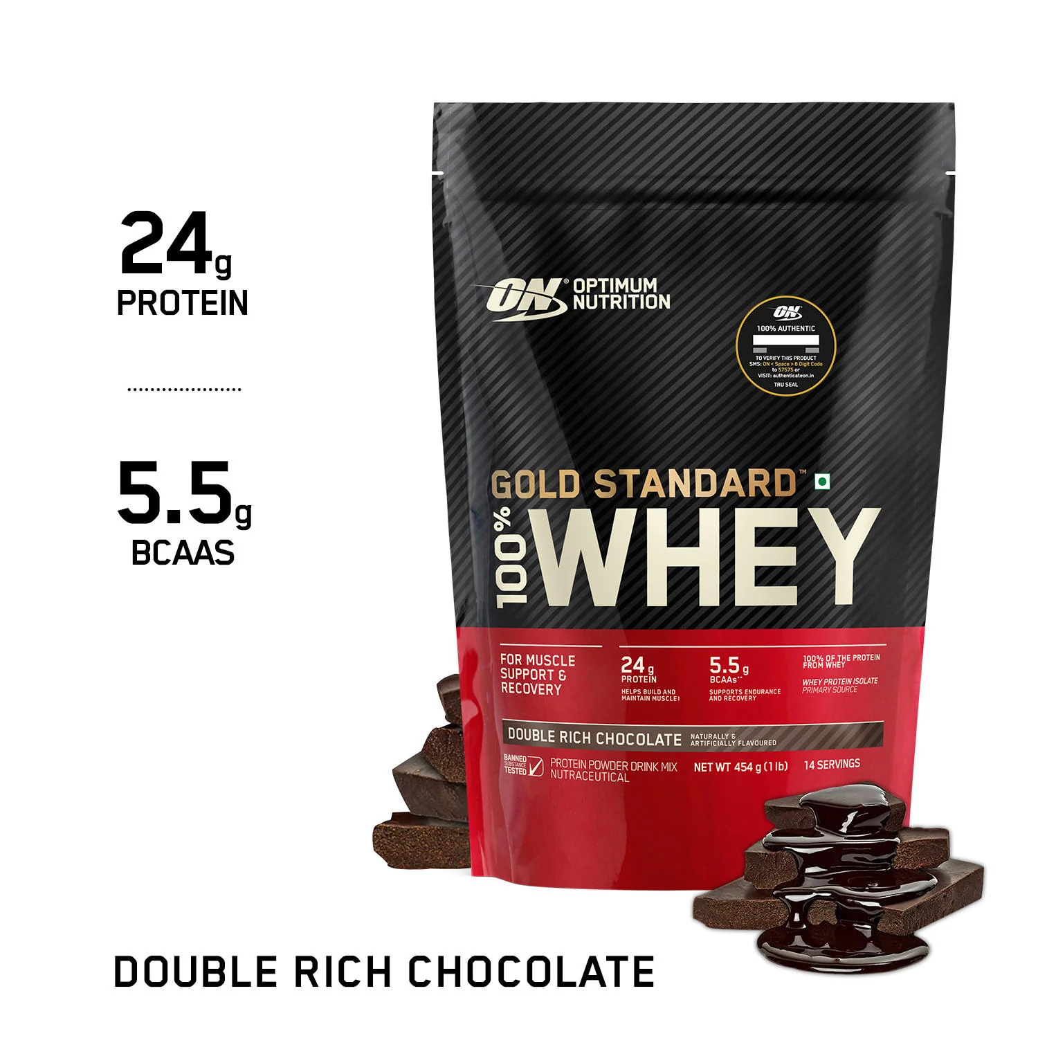 Gold Standard 100% Whey Protein Powder | Double Rich Chocolate | 1 lbs - Image 7
