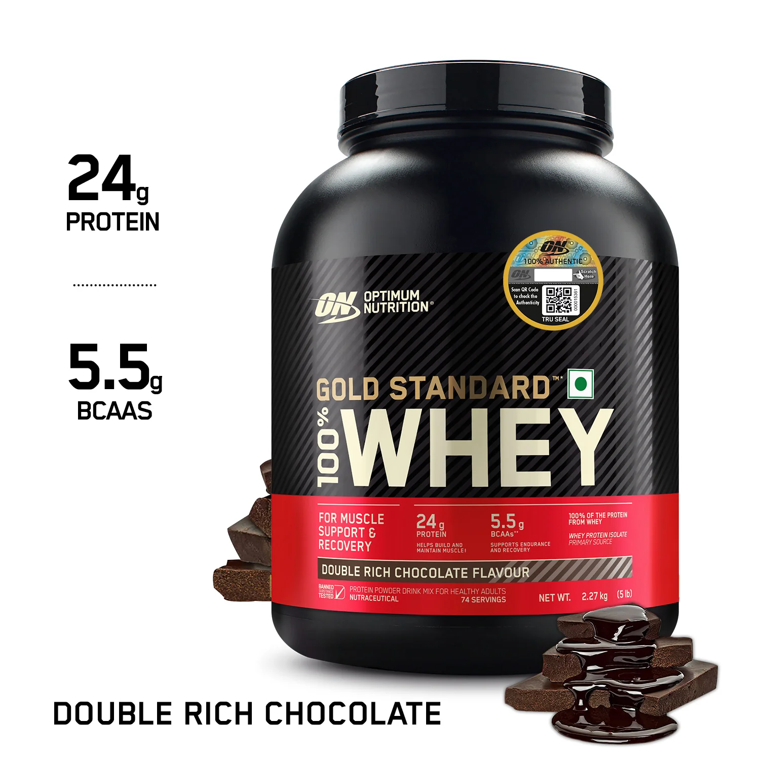 Gold Standard 100% Whey Protein Powder | Double Rich Chocolate | 5 lbs - Image 8