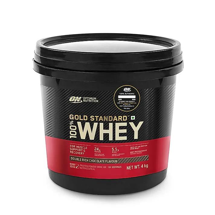 Gold Standard 100% Whey Protein Powder Double Rich Chocolate 4 kg + Multivitamin for MEN- 60 Tablets + Zinc Magnesium Aspartate (ZMA) - 60 Capsules + Fish Oil - 60 Capsules - Image 3