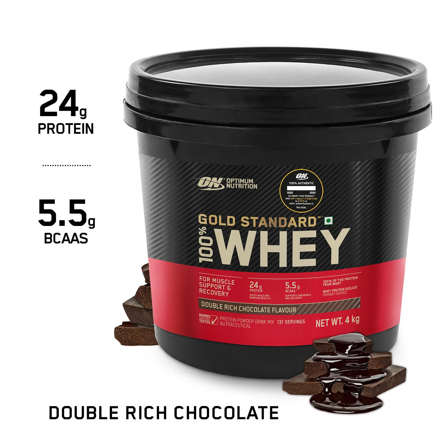 Gold Standard 100% Whey Protein Powder Double Rich Chocolate 4 kg + Multivitamin for MEN- 60 Tablets + Zinc Magnesium Aspartate (ZMA) - 60 Capsules + Fish Oil - 60 Capsules - Image 7