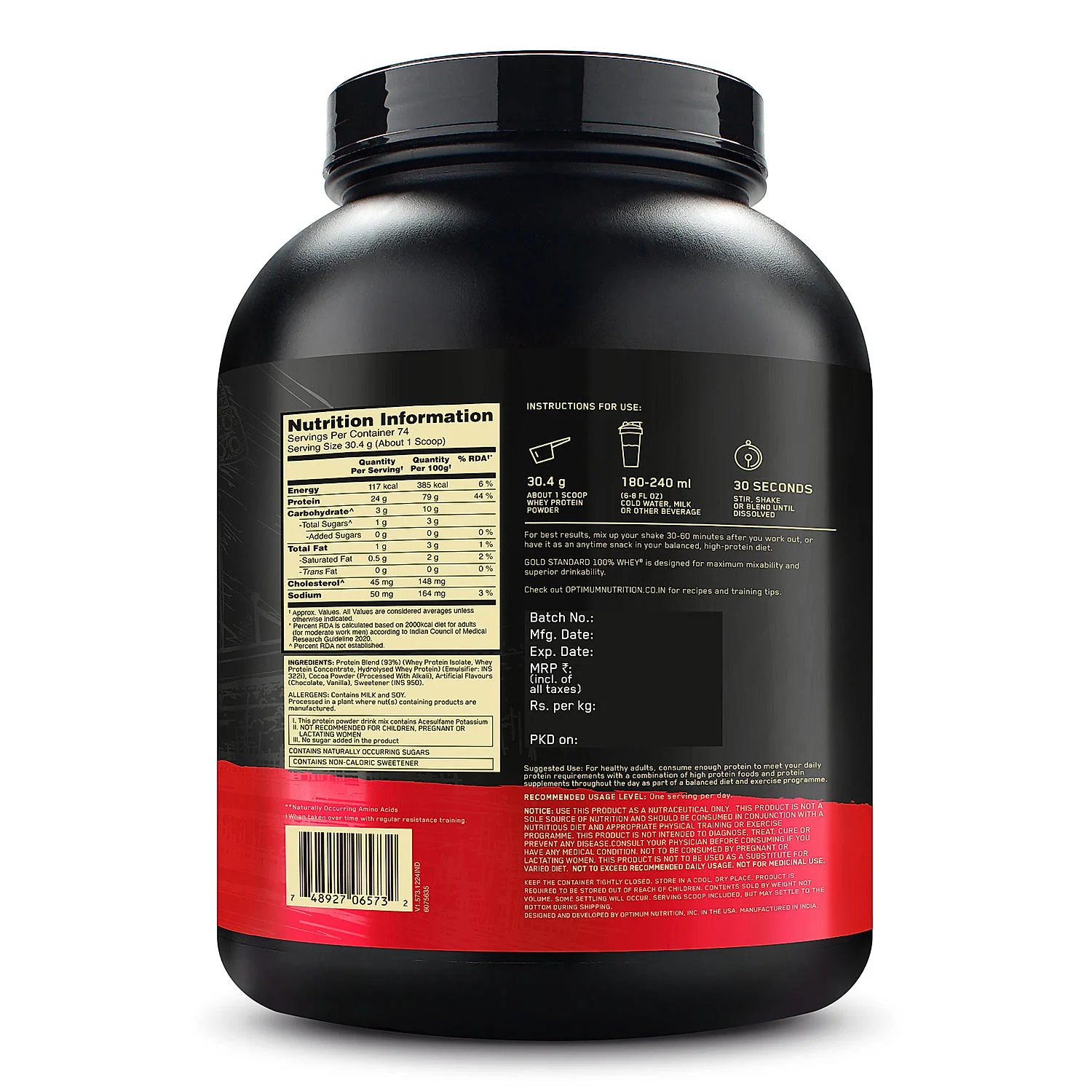Gold Standard 100% Whey Protein Powder Double Rich Chocolate 5 lbs and Micronised Creatine Powder Unflavoured  250 g - Image 11