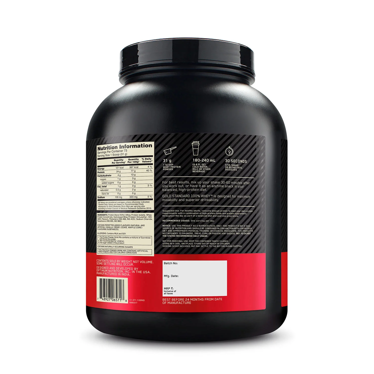 Gold Standard 100% Whey Protein Powder | Vanilla Ice Cream | 5 lbs - Image 10
