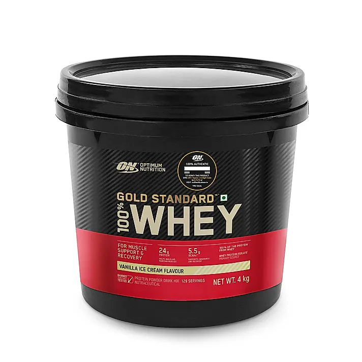 Gold Standard 100% Whey Protein Powder Vanilla Ice Cream 4 kg + Multivitamin for MEN- 60 Tablets + Zinc Magnesium Aspartate (ZMA) - 60 Capsules + Fish Oil - 60 Capsules - Image 3