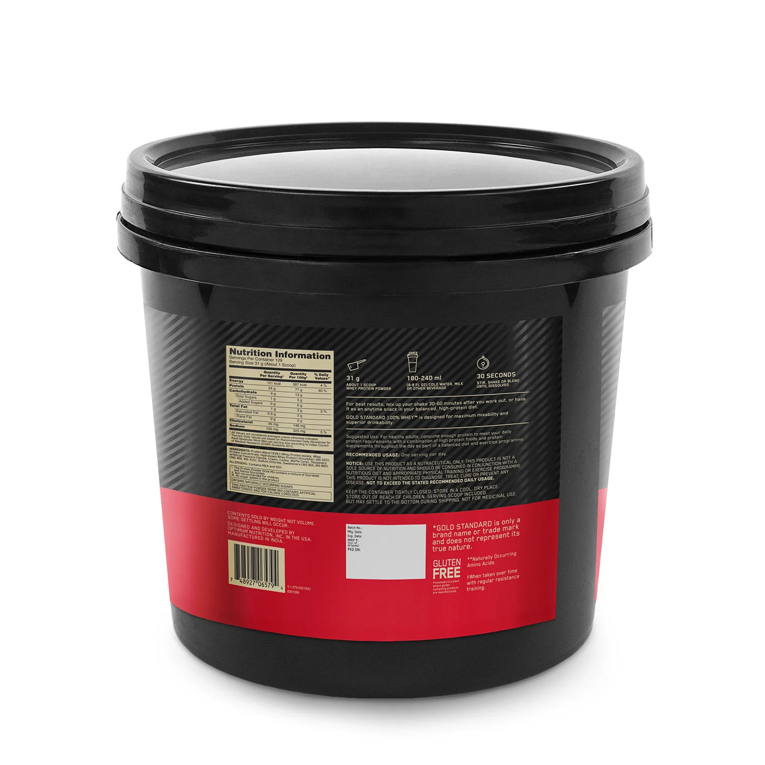 Gold Standard 100% Whey Protein Powder  Vanilla Ice Cream 4 kg + Pre Workout Green Apple - Image 12