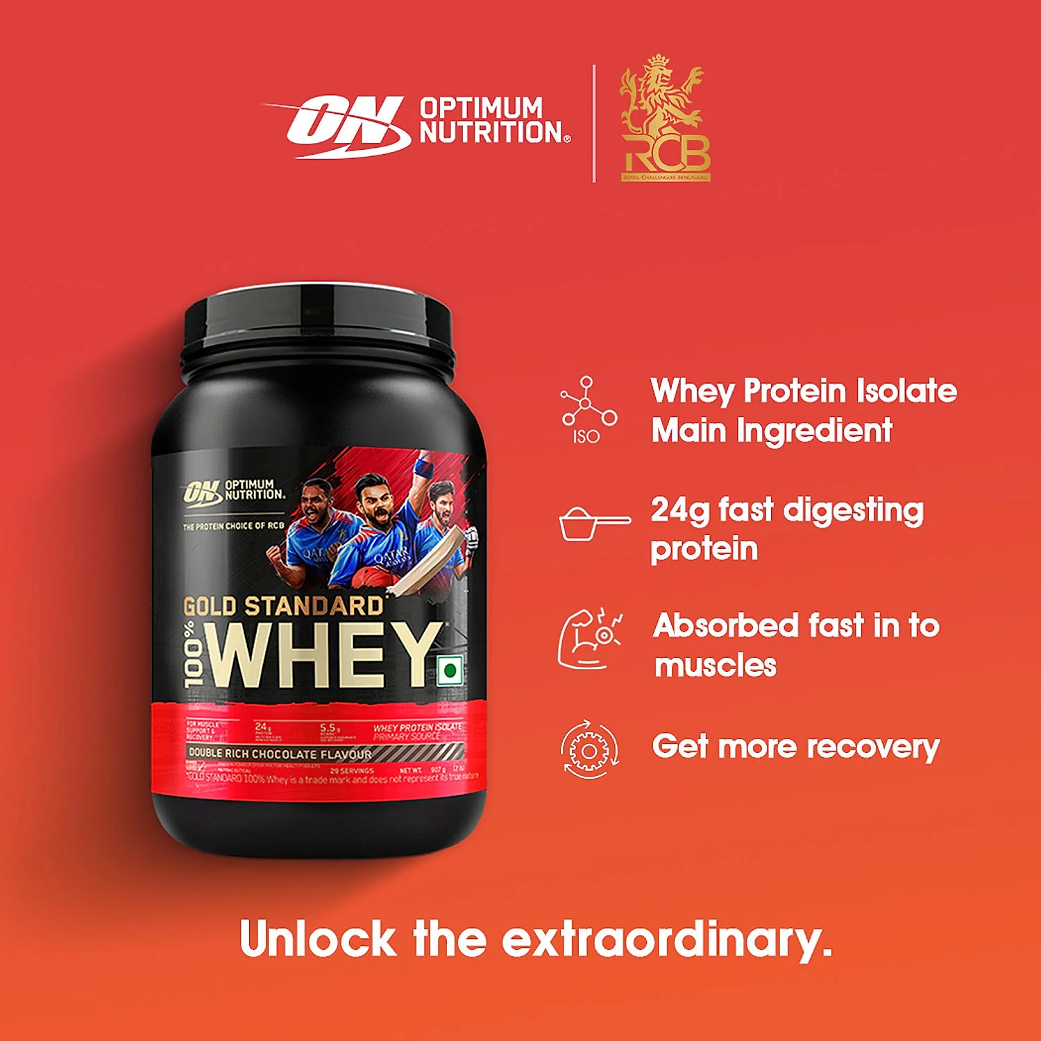 Gold Standard 100% Whey Protein Powder | Double Rich Chocolate | 2 lbs + Zinc Magnesium Aspartate (ZMA) - 60 Capsules - Image 4