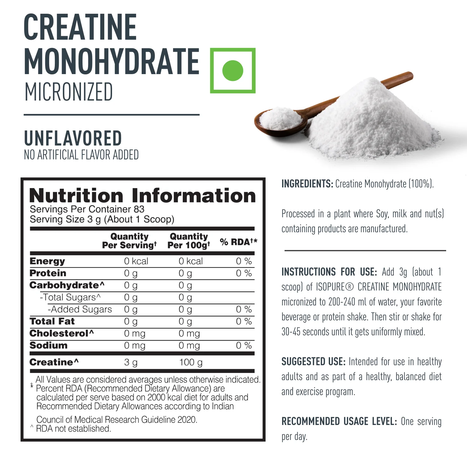 Isopure 2 kg Chocolate + Isopure 100% Creatine Monohydrate Micronized, 250g - Image 20