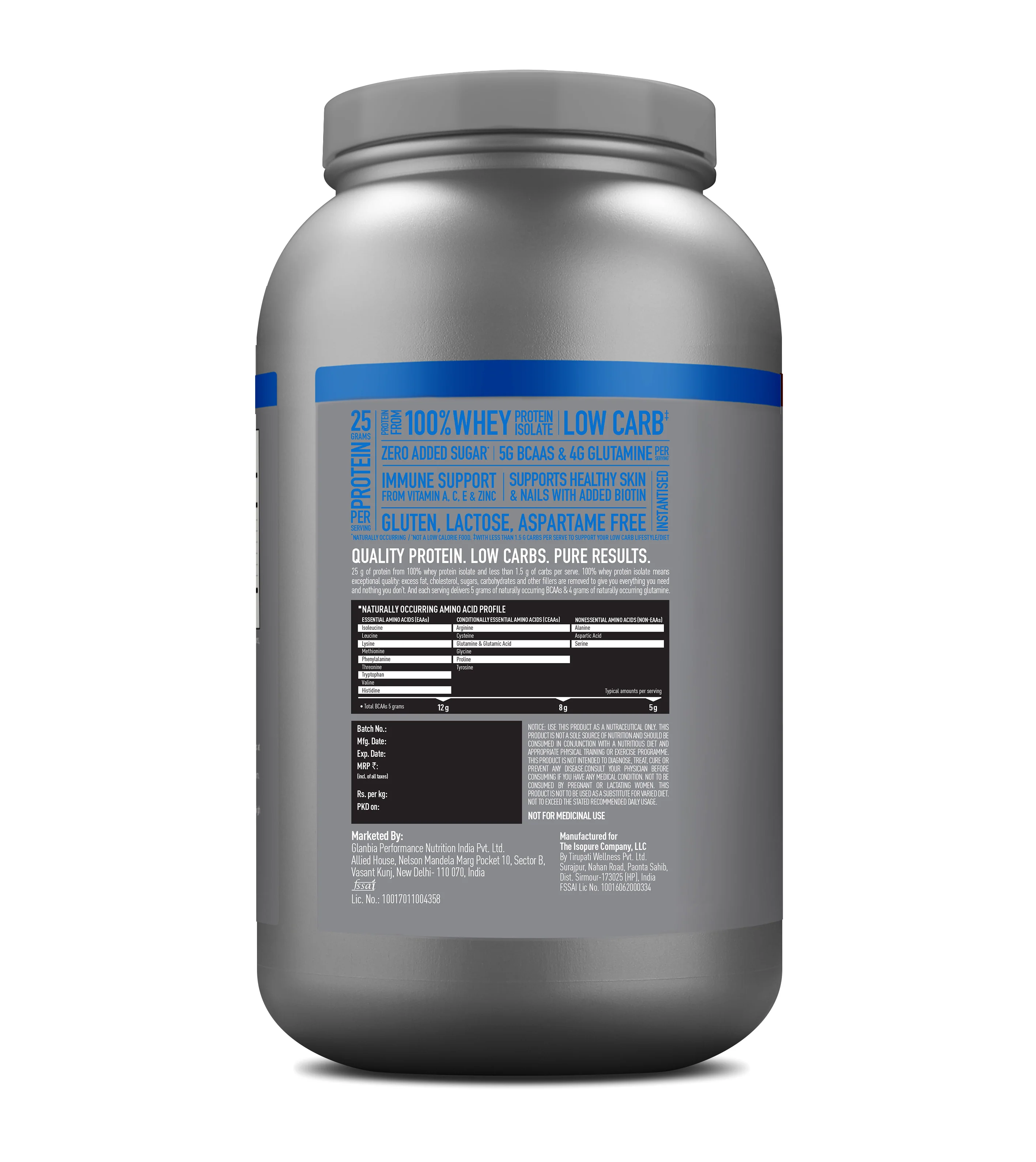 Isopure Low Carb Whey Protein Isolate Powder | Creamy Vanilla | 1 Kg + Isopure 100% Creatine Monohydrate - Image 12