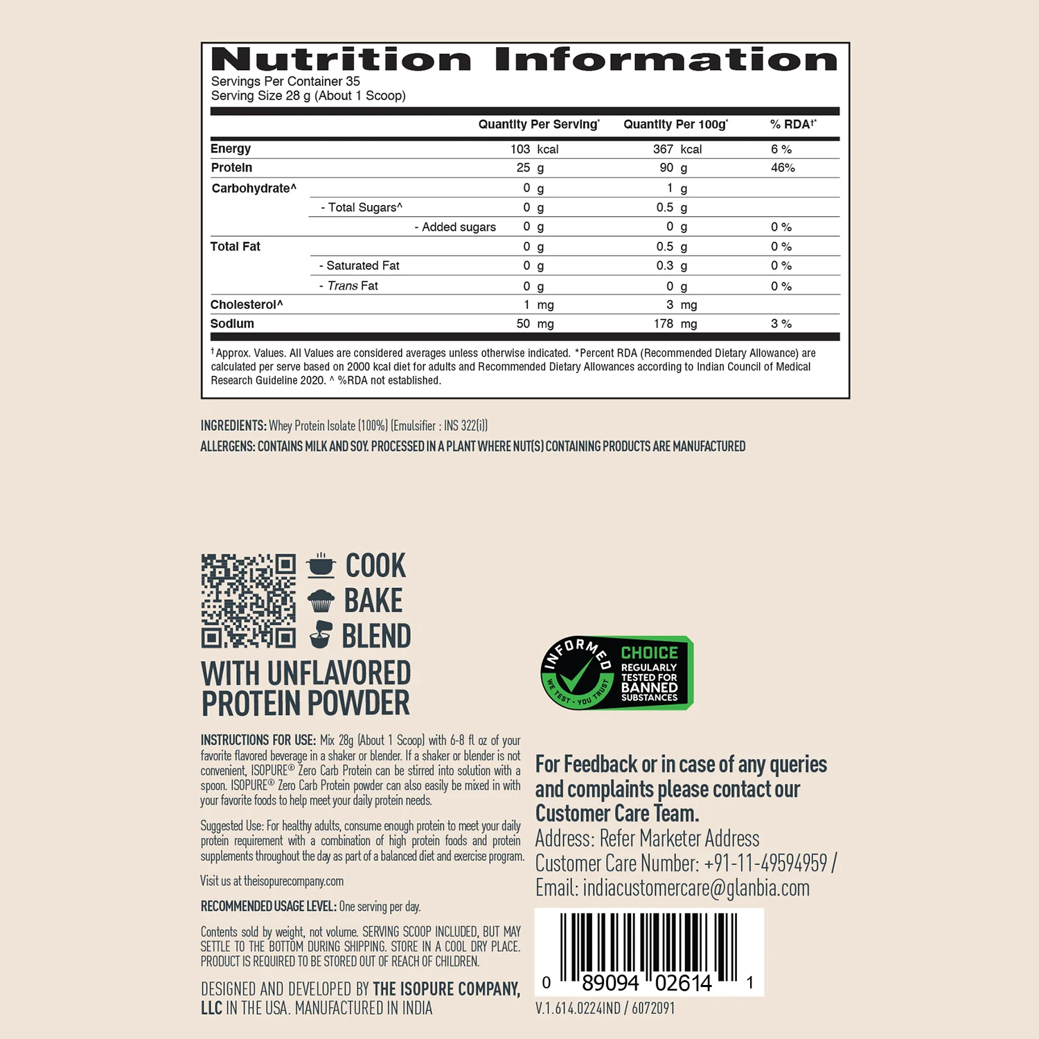 Isopure Unflavored + Isopure Collagen Peptides (12g/serve) with Biotin & Vitamin E- 250g (Unflavored) - Image 10