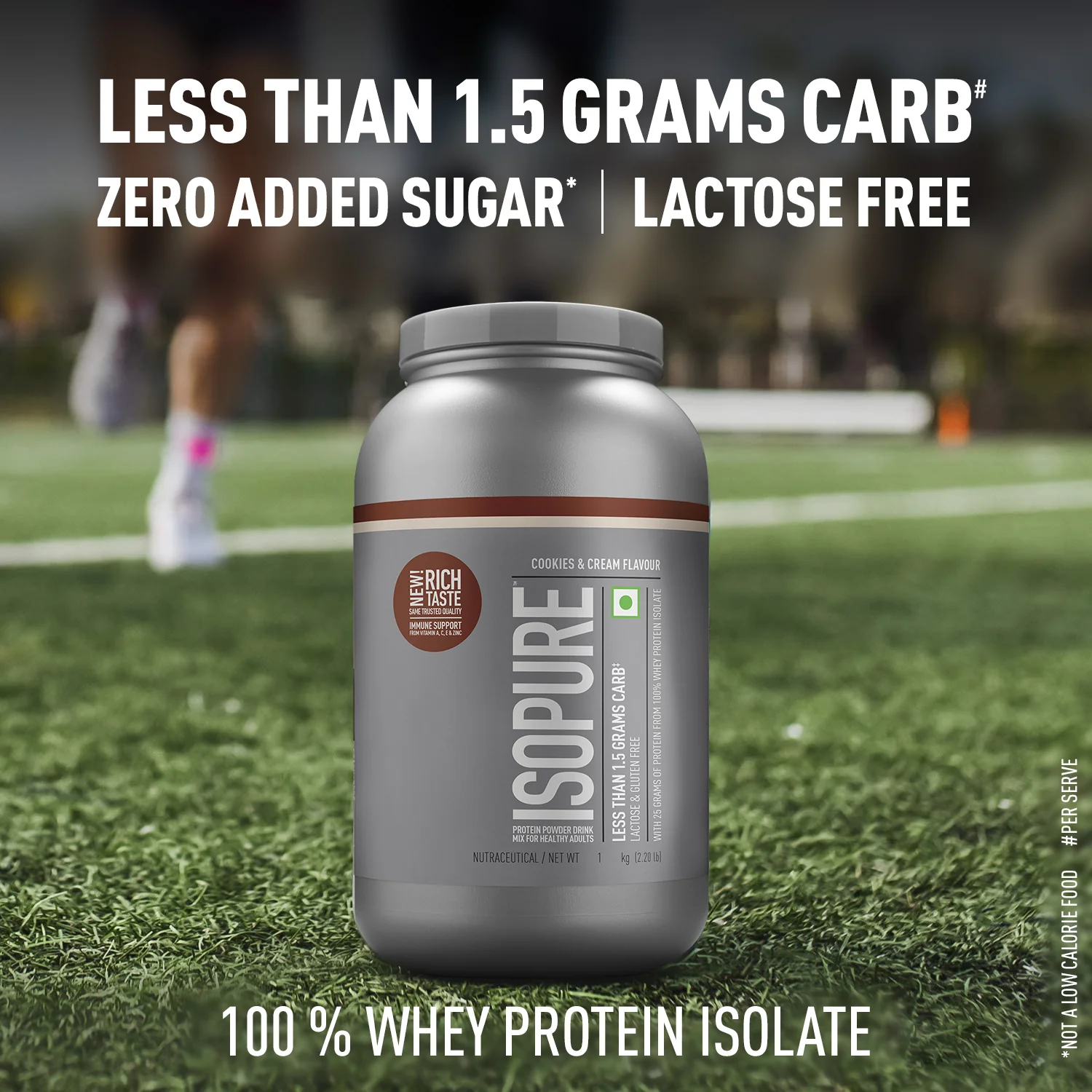 Isopure Whey Protein Isolate Powder with Vitamins for Immune Support - 2 kg (Cookies & Cream) - Image 5