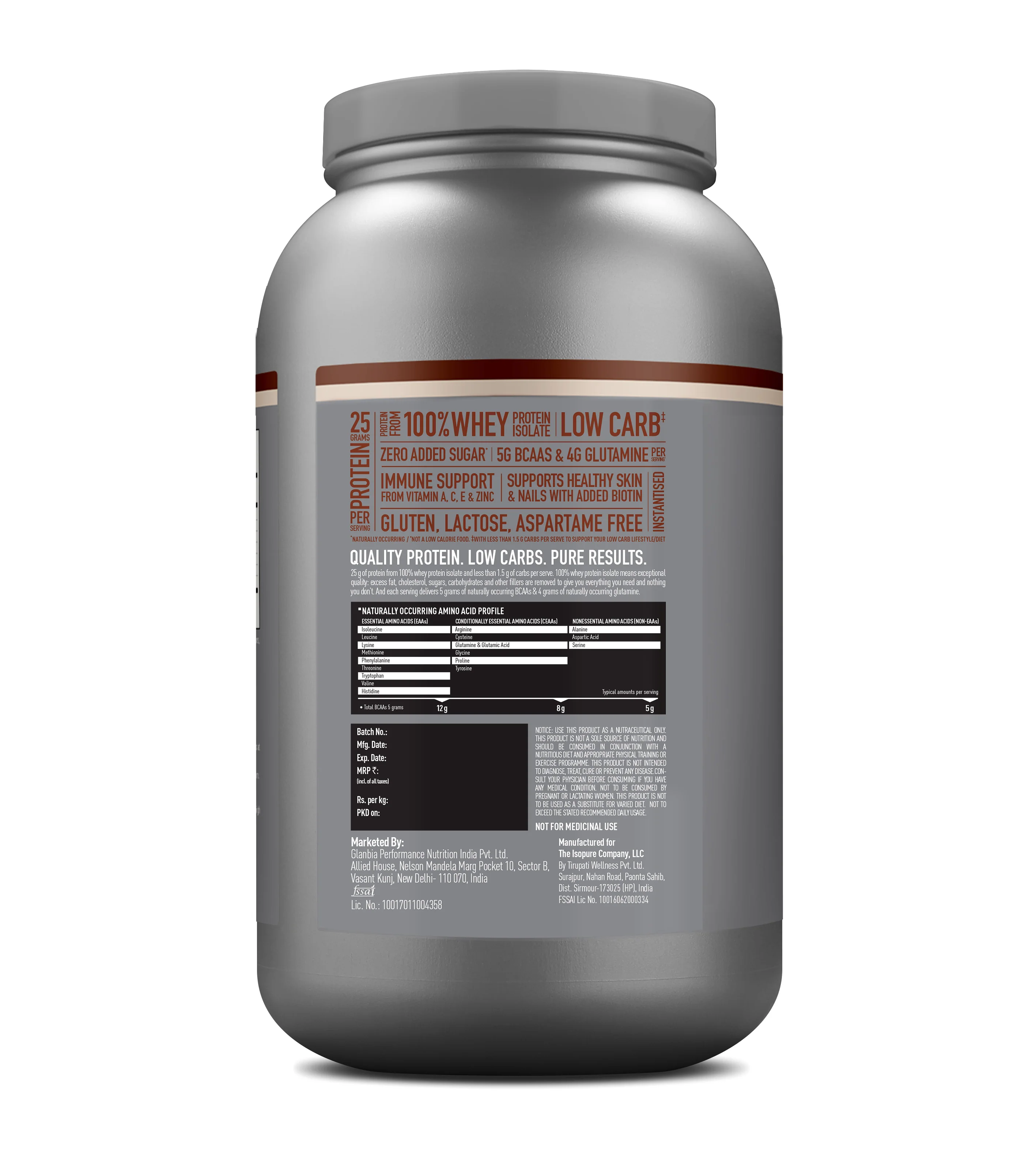 Isopure Whey Protein Isolate Powder with Vitamins for Immune Support - 2 kg (Cookies & Cream) - Image 9