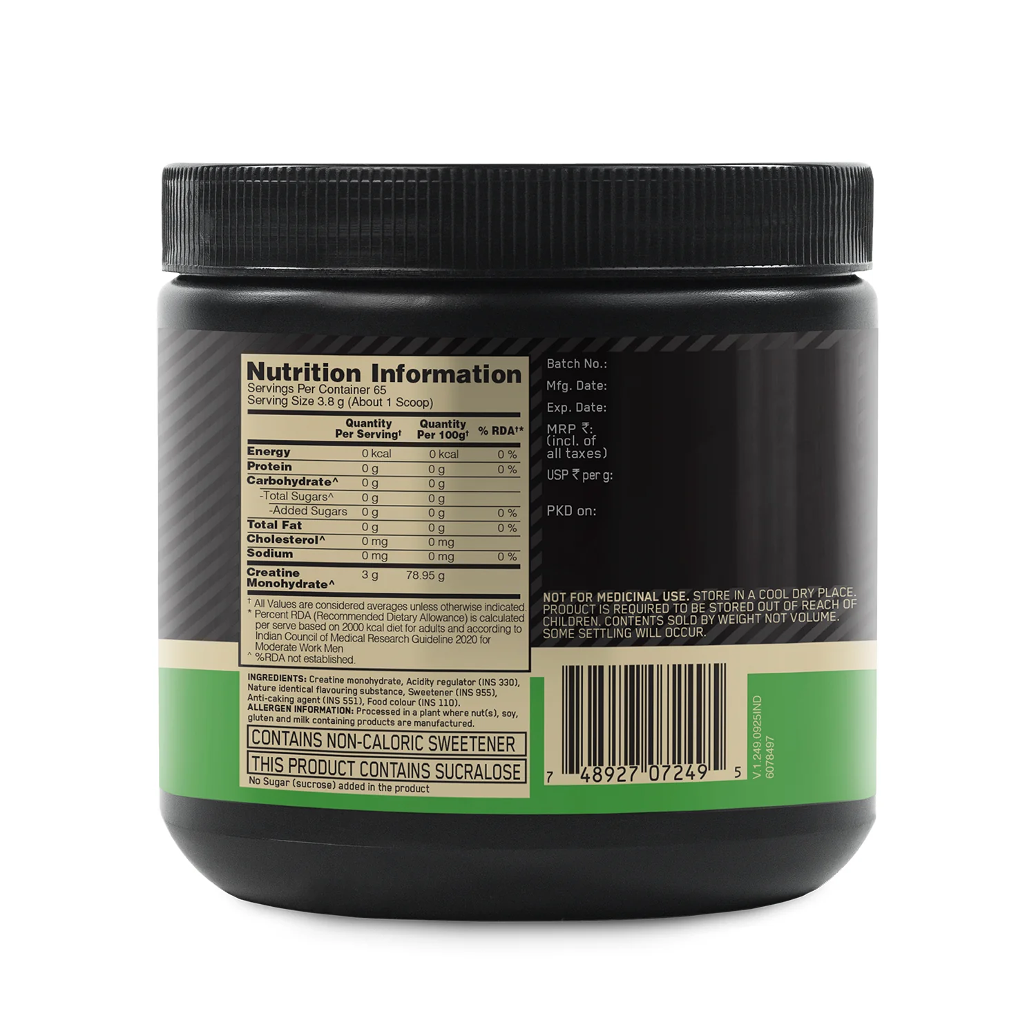 Optimum Nutrition (ON) Micronized Creatine Powder - 250g, Citrus Orange - Image 8