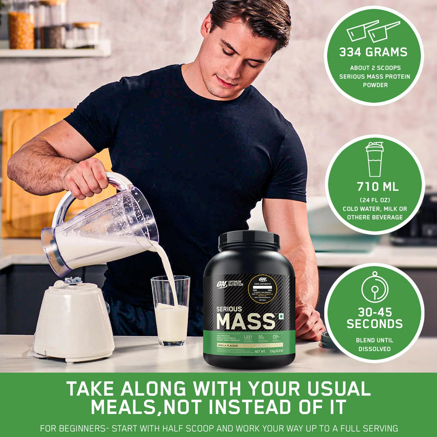 Serious Mass Weight Gainer - Chocolate flavour - 5KG - Image 4