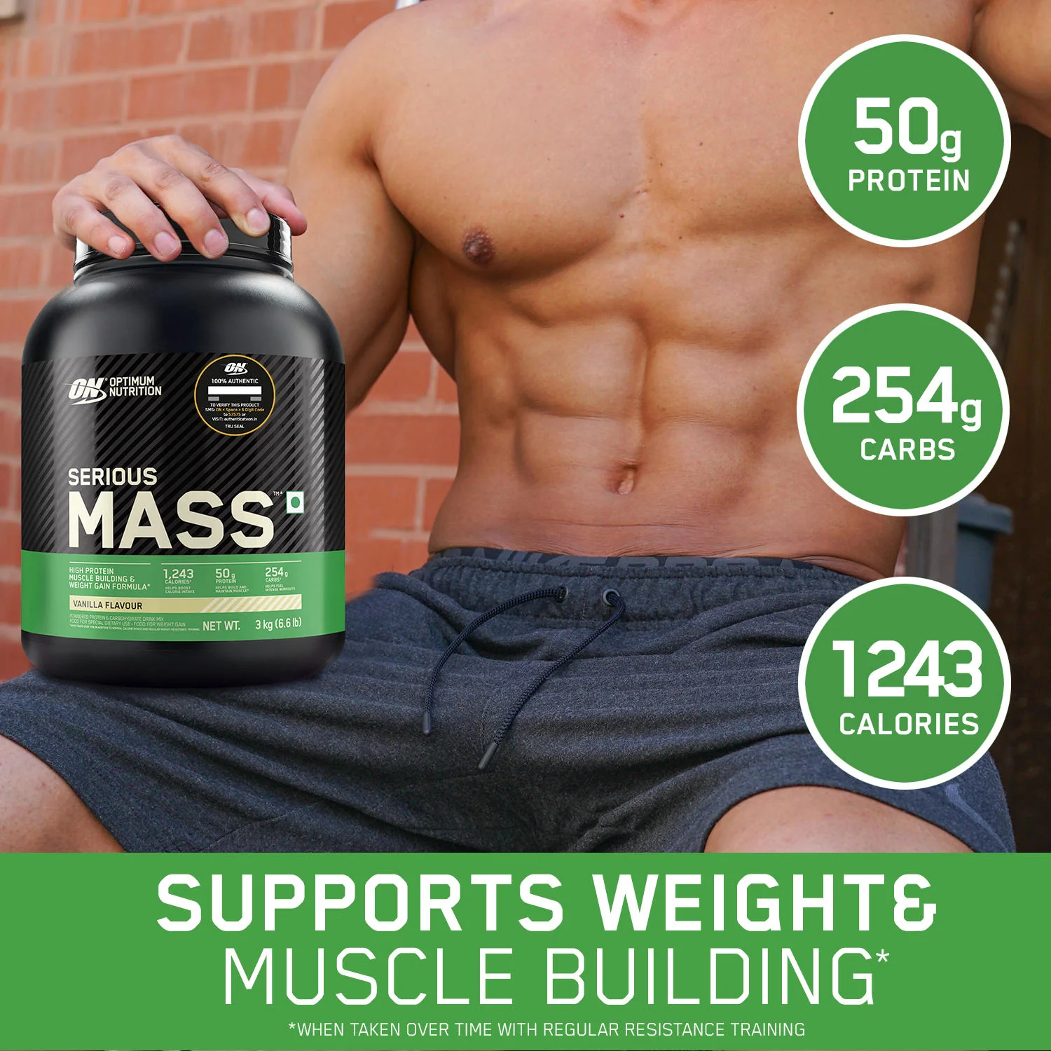 Serious Mass Weight Gainer - Vanilla flavour - 3KG - Image 6