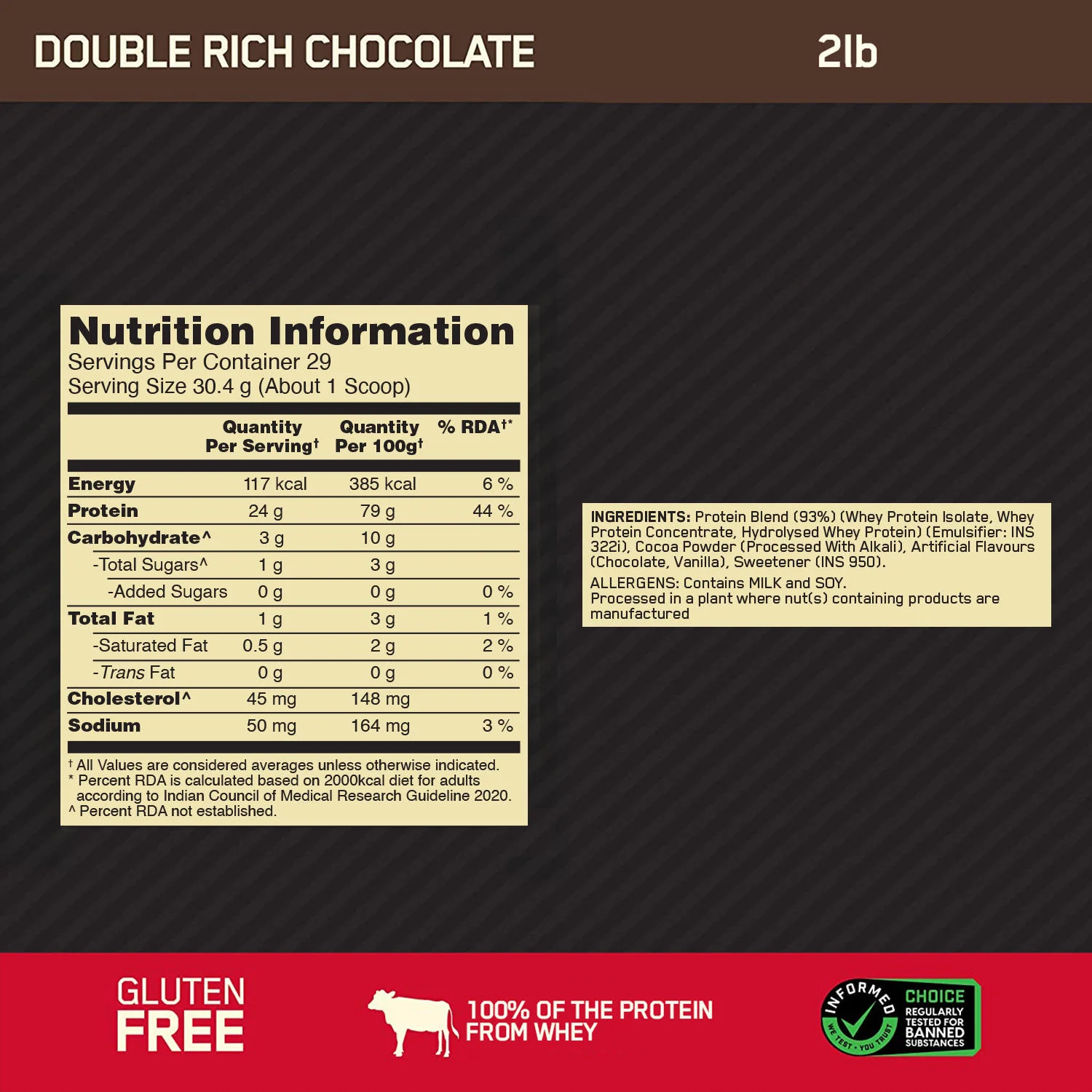 Gold Standard 100% Whey 2 Lbs Double Rich Chocolate + Creatine 100 g - Image 7